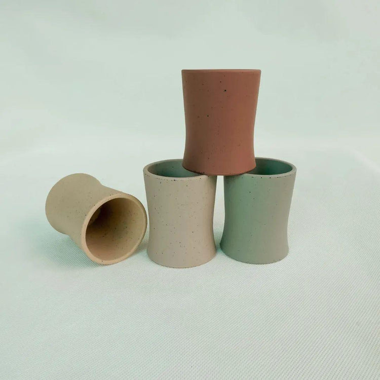 Mils and Key Speckled Weighted Cup - 8x6.3cm