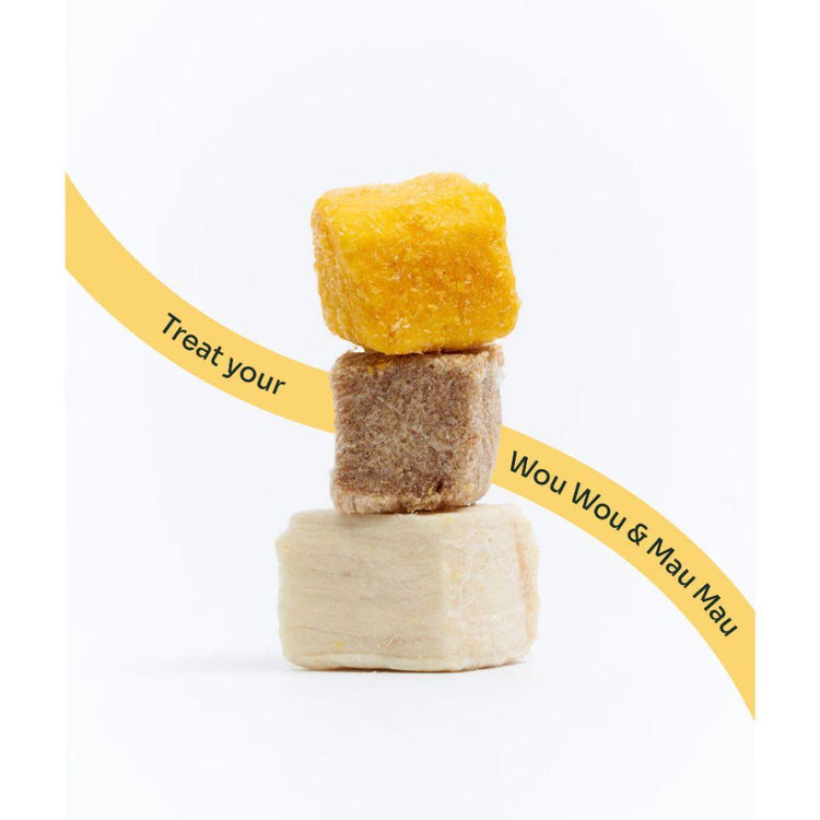 Notti 3-in-1 Protein Booster Freeze-Dried Cubes 50g | Immunity & Muscle Growth Chicken Duck Egg Yolk Dog & Cat
