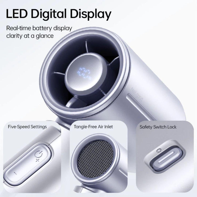 JisuLife Handheld Fan 9S (5000mAh) Portable Mini Fan 22h Battery Life Cooling Fans with LED Display for Travel Home Office