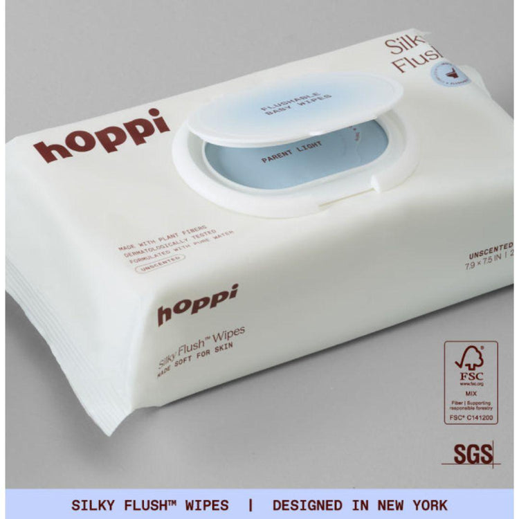 Hoppi Flush Flushable Baby Wipes 56 sheets (Single Pack)