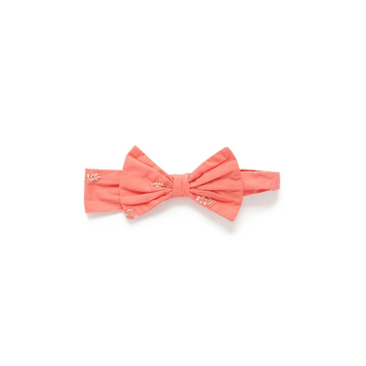 Purebaby Organic Festive Bow Headband - Eucalyptus Broderie