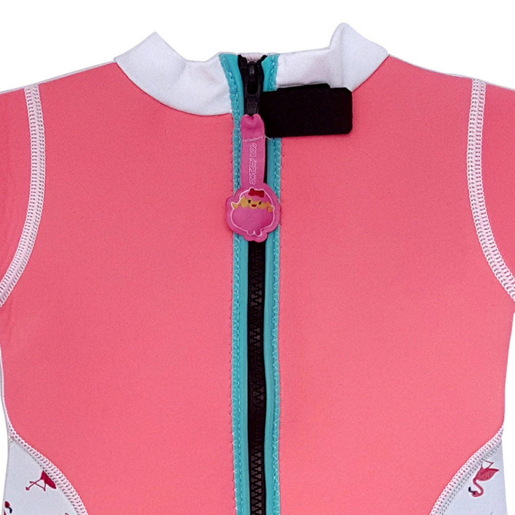 Cheekaaboo Warmiebabes Baby & Toddler Thermal Swimsuit UPF50+ Pink Flamingo