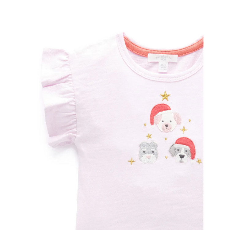 Purebaby Organic Mother of Pearl Christmas Tree Tee 3Y