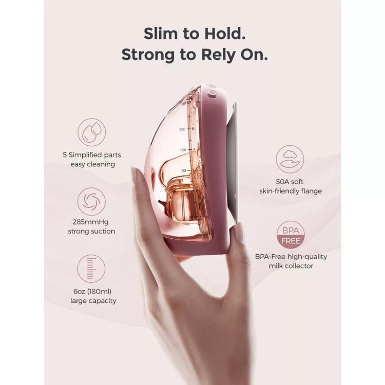 Momcozy Air 1 Ultra-slim Double Breast Pump, Hands-Free Wearable Pump with Wireless Charging Case & App Control with Auto Mode & Full-Milk