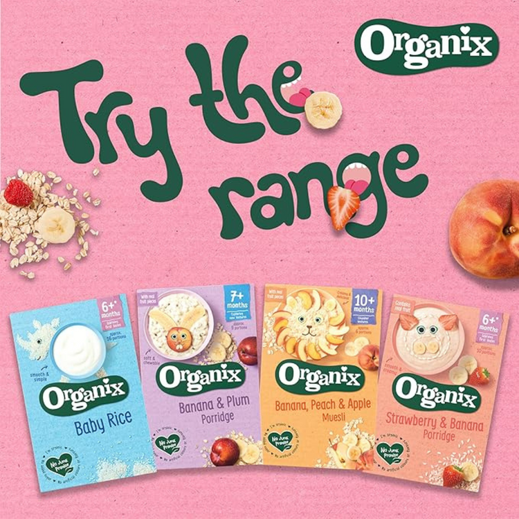 Organix Strawberry & Banana Porridge For Babies (6M+)