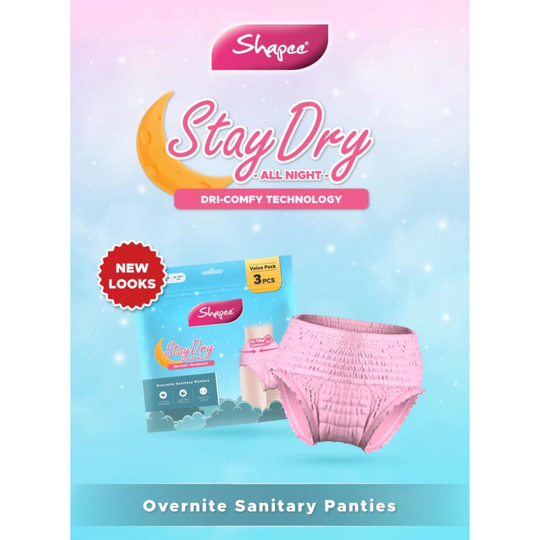 Shapee Overnite Sanitary Panties 3pcs (S-M, L-XL)