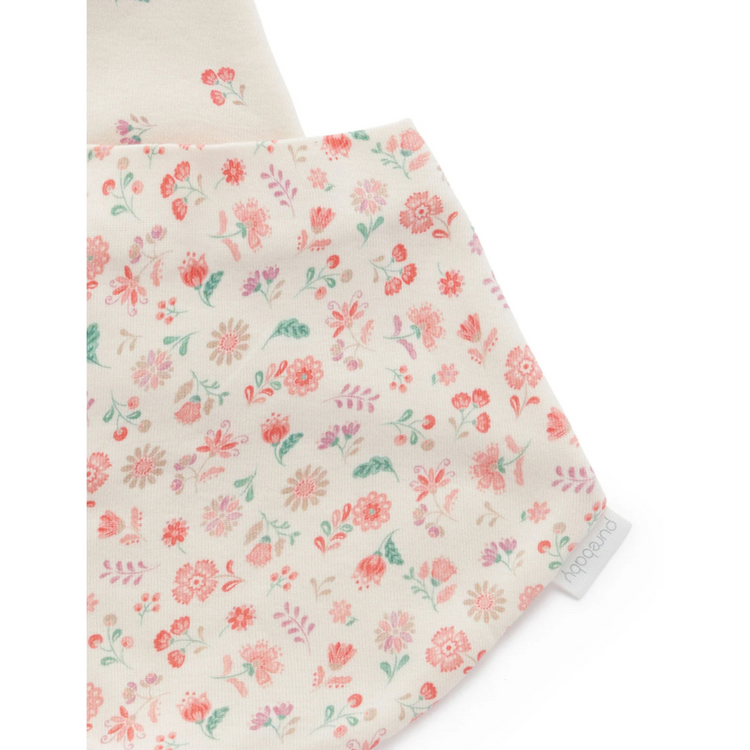 Purebaby Organic 2 Pack Dribble Bib - Emilia Print