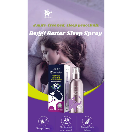 BEGGI Essential Oil Anti-Mite Better Sleep Spray / Anti-Mite Disinfectant Spray Bed Bug Dust Mite Removal Spray (175ml)