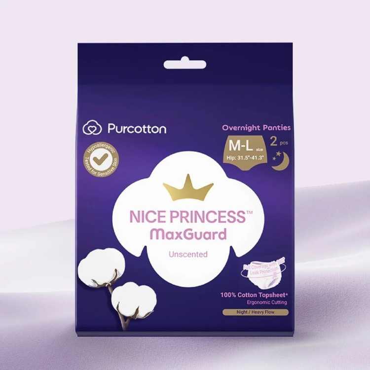 Purcotton Nice Princess MaxGuard Overnight Panties (2pcs)