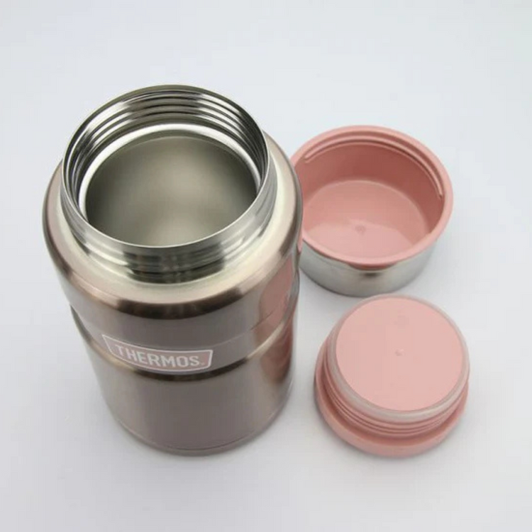 THERMOS 710ml Golden Cap Stainless Steel King Food Jar with Spoon [SK3022]