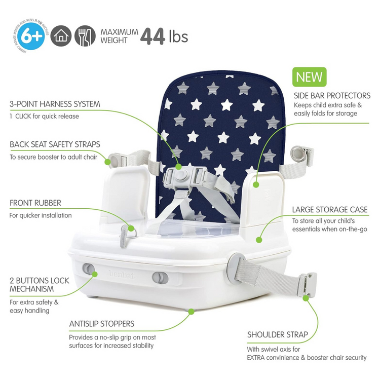 Benbat Yummigo Portable Booster Seat - Navy Stars