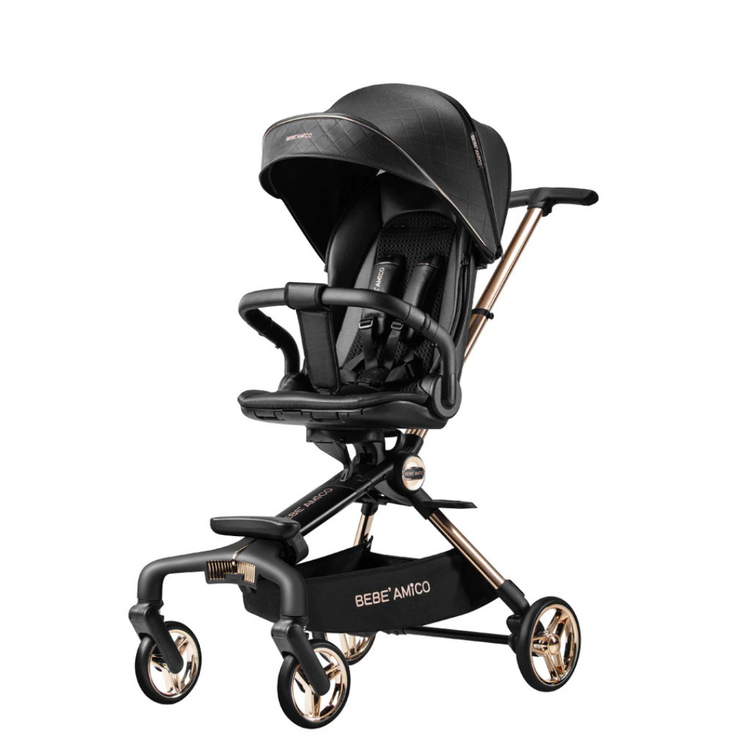 Bebe Amico UPF50+ sun canopy 360° seat unit Two Ways Facing Stroller X7 - Black