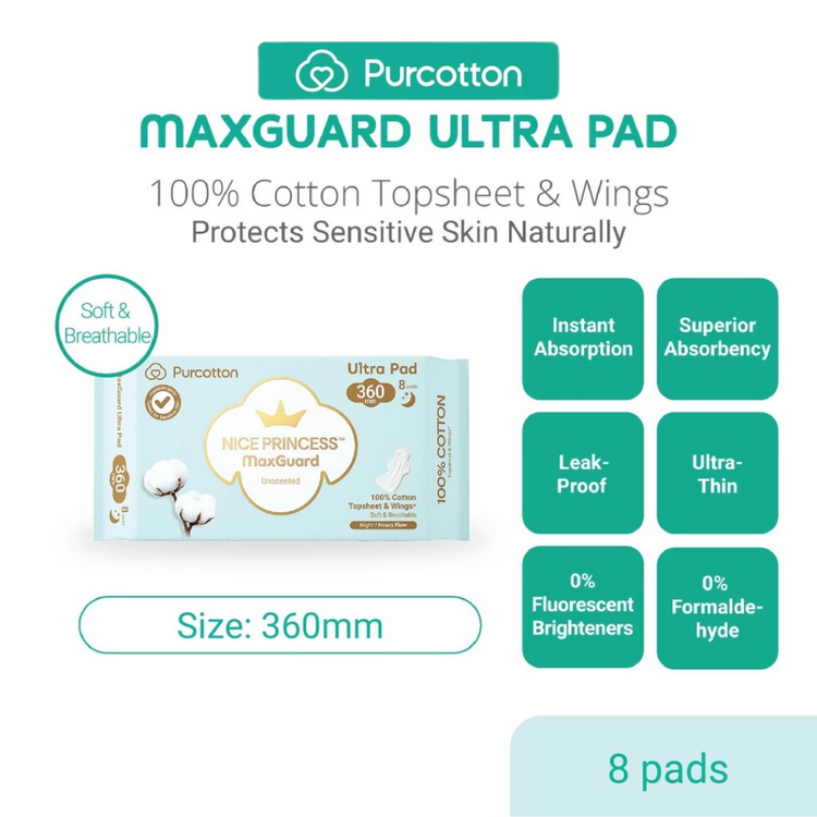 Purcotton Nice Princess MaxGuard Ultra Pad 360mm (8Pads)