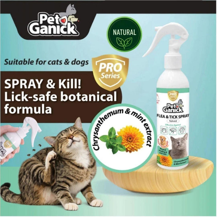 Pet Ganick Flea & Tick Spray (225ML)