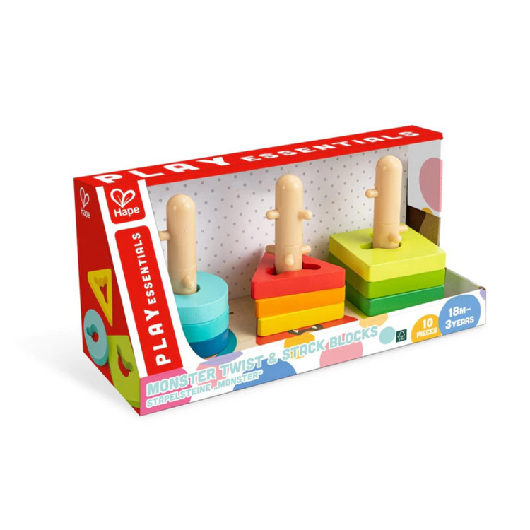 Hape 0494 Monster Twist & Stack Blocks Suitable For Age 18+ Months