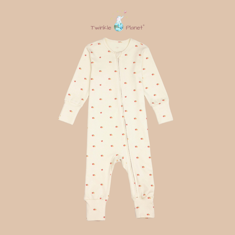 Twinkle Planet Organic Onepiece Pyjamas - Apple & Orange