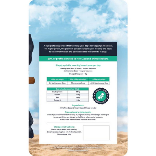 Bailey Co Advanced Joint Supplement - Green Lipped Mussel Powder 150g