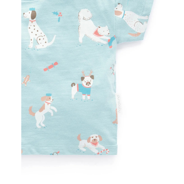 Purebaby Organic Puppy Christmas Print Tee