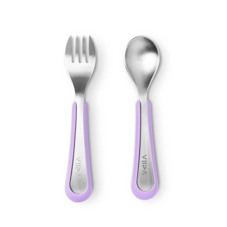 Viida Souffle Antibacterial Stainless Steel Fork & Spoon (L)