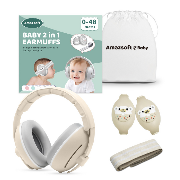 Gaabi Baby 2 in 1 Earmuffs | Headband Hearing Protection (0-48m)