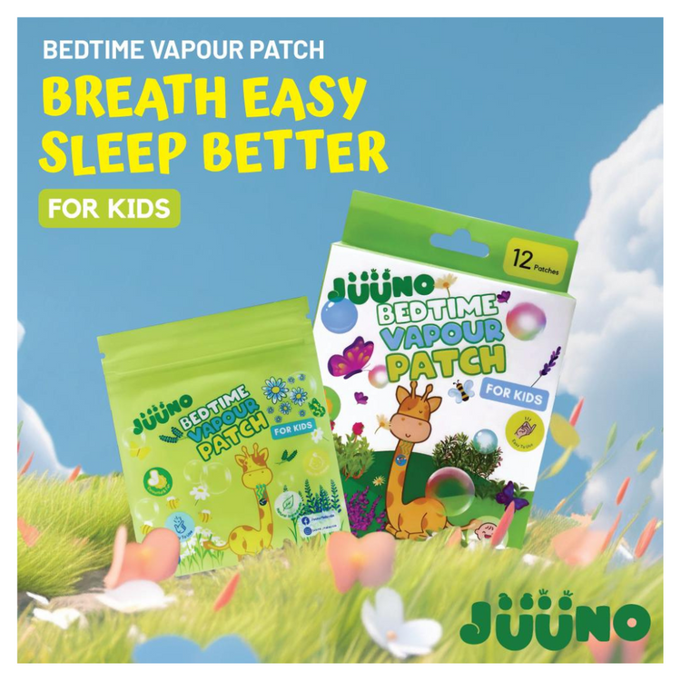 Juuno Bedtime Vapour Patch (Box of 12's) (Natural Nasal Congestion Relief/8Hour Aromatherapy/Easy Breath/Safe For Babies&Family)