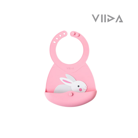 Viida Joy Series Baby Bib - Jet Taffy Pink (Rabbit)