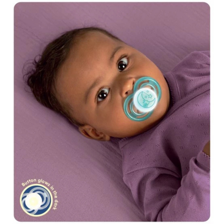 MAM Perfect Night Pacifier (16m+) Glow in the Dark Baby Soother with Self Sterilising Travel Case