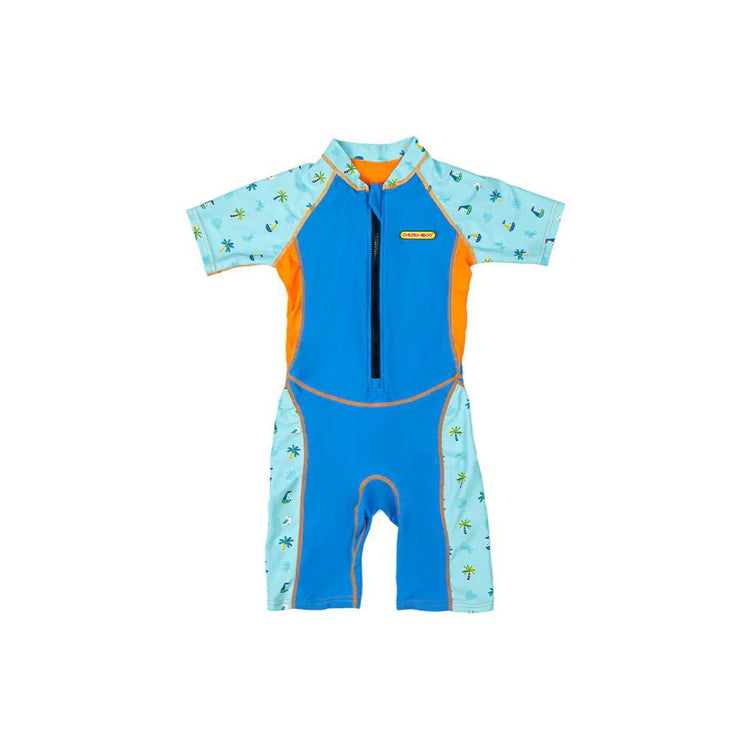 Cheekaaboo AquaLite Swimsuit Nylon 1-Piece UPF50+ Blue Palm Tree
