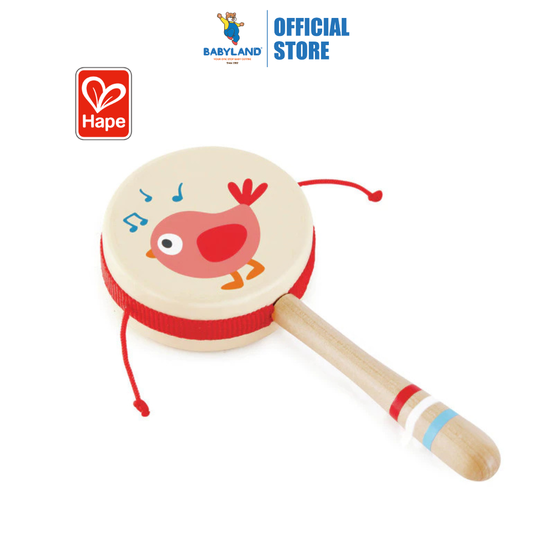 Hape 8380 Twittering Bird Drum-Shaped Rattle Suitable for Age 12+ Mont ...
