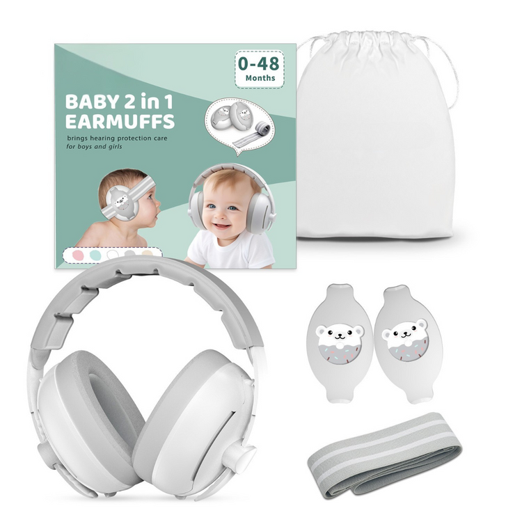 Gaabi Baby 2 in 1 Earmuffs | Headband Hearing Protection (0-48m)