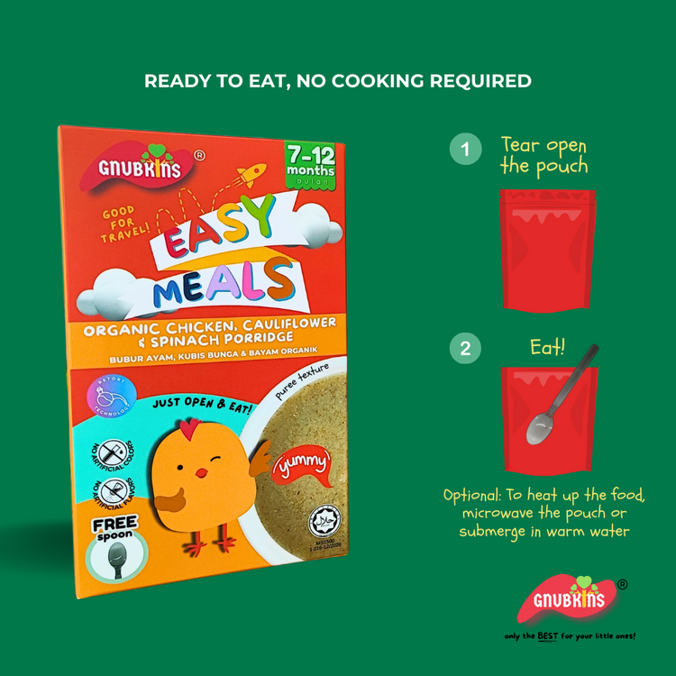 Little Baby Grains Easy Meals - Organic Chicken, Cauliflower & Spinach Porridge (7-12m)