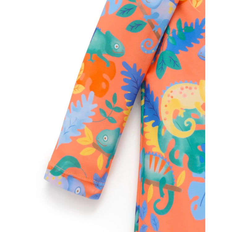 Purebaby Organic Fiesta Chameleon Long Sleeve Rashie Sunsuit