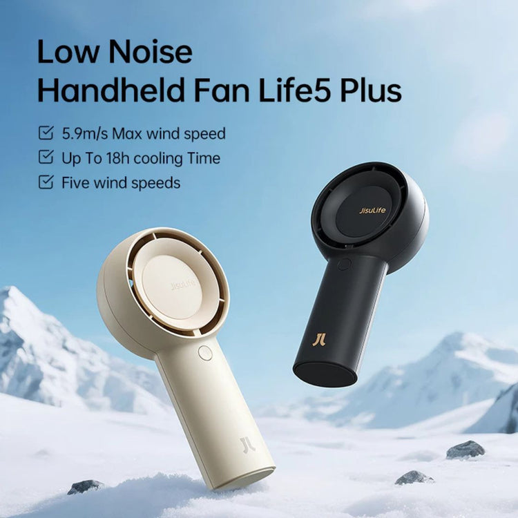 JisuLife Handheld Fan Life5 Plus (4000mAh/6000mAh) (FA43) | 5 Wind speeds Portable Handheld and Desk Turbo Fan Upgrade
