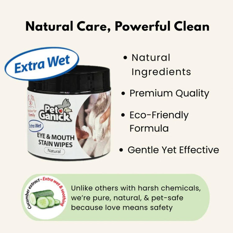 Pet Ganick Eye & Mouth Stain Wipes (100PCS)