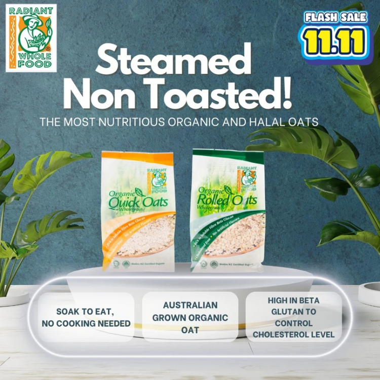 [Twin Pack] Radiant Organic Quick Oats (500g x 2 Packs)