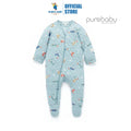 Purebaby Organic Dragon Print Quilted Growsuit