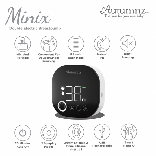 Autumnz Minix Double Electric Breast Pump - Black