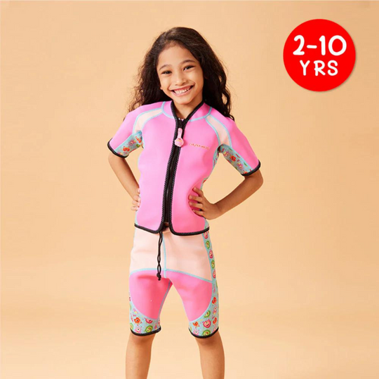 Cheekaaboo Twinwets Toddler Thermal Swimsuit UPF50+ Pink Monster