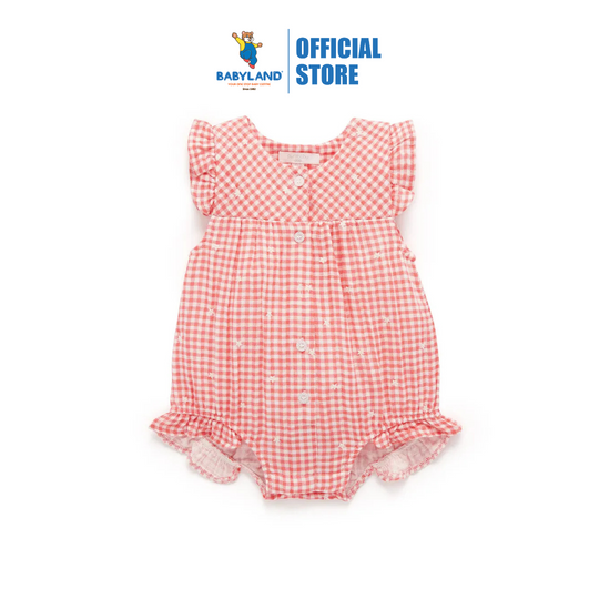 Purebaby Organic Gingham Star Broderie Festival Bodysuit