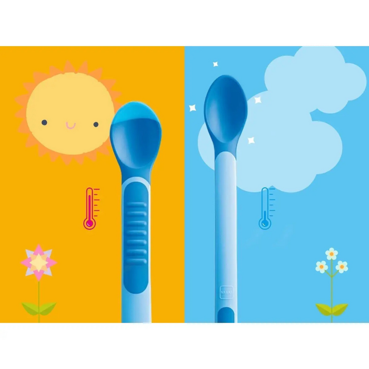 MAM Heat Sensitive Baby Feeding Spoons and Cover (6m+)