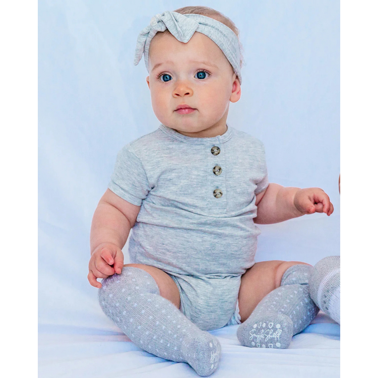 Snuggle Shield® Bamboo Short Sleeve 3 Button Onesie