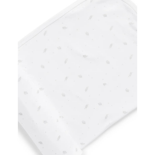 Purebaby Organic Blanket 110cm Bunny Rug - Pale Grey Leaf W/Spots