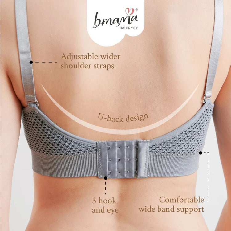 Bmama 2 Ways Hands-Free Pumping Nursing Sport Bra - Black