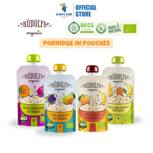 [Halal] Rudolfs Organic Premium Baby Porridge in Pouches (suitable: 4m+ -- 6m+)
