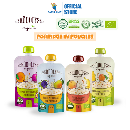 [Halal] Rudolfs Organic Premium Baby Porridge in Pouches (suitable: 4m+ -- 6m+)