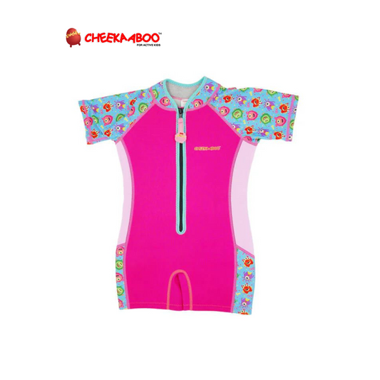 Cheekaaboo Wobbie Toddler Thermal Swimsuit UPF50+ - Pink Monster