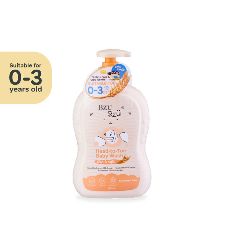 BZU BZU Head to Toe Baby Wash Oat & Milk (600ml)