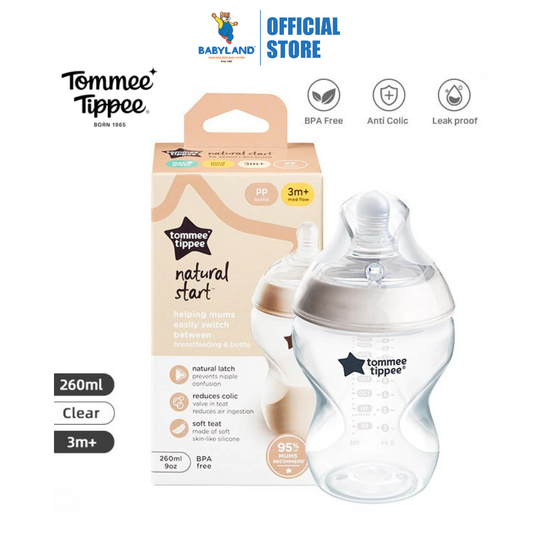 Tommee Tippee Natural Start PP Bottle (260ml) - With Medium Flow Teat