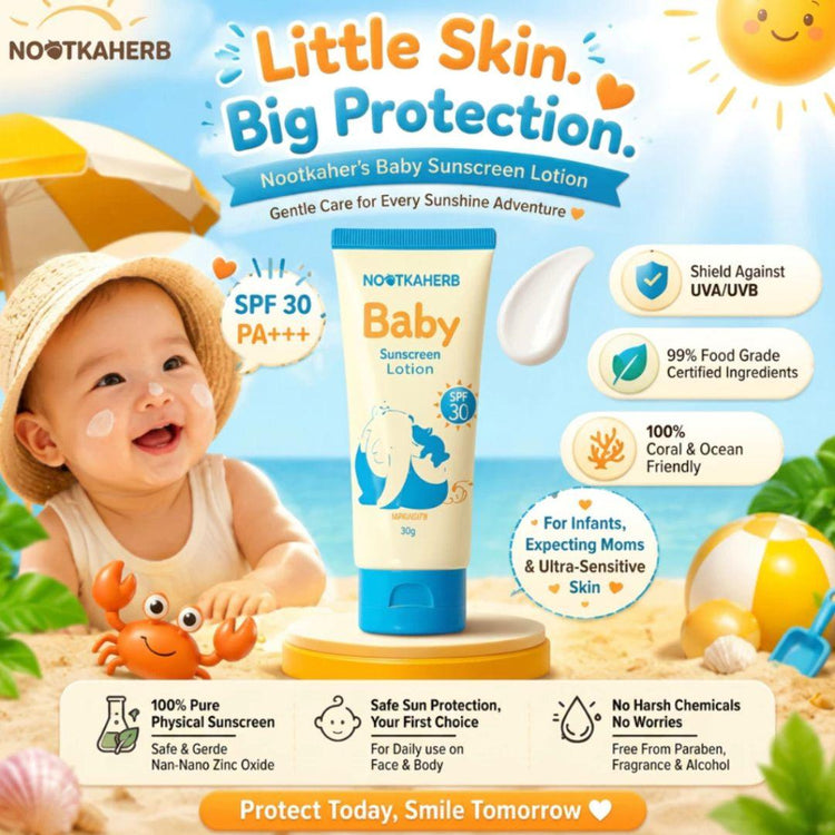 Nootkaherb Baby Sunscreen Face & Body SPF30 50g | Food-Grade sunscreen | 1st in Malaysia