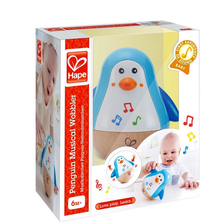 Hape 0331 Penguin Musical Wobbler Music Toy for baby 6 months+